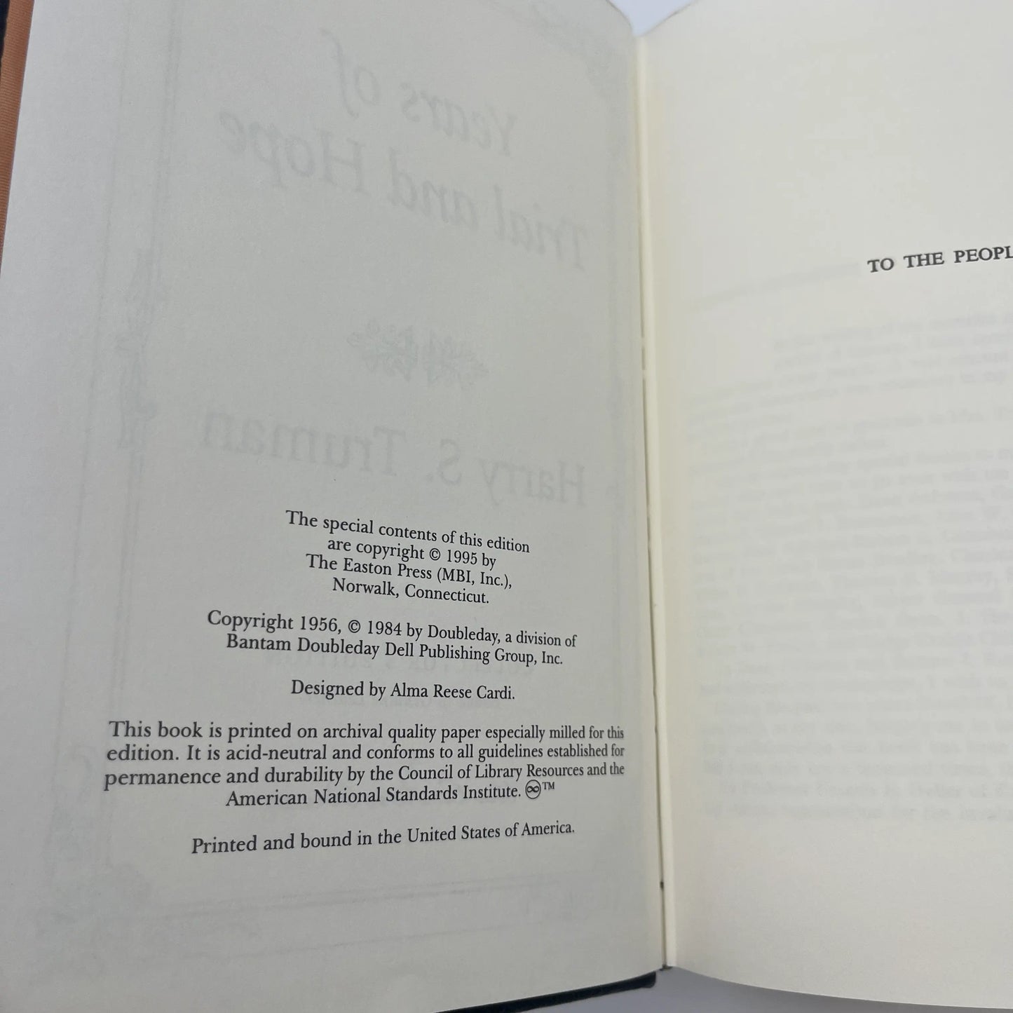 Four-volume set of Harry S. Truman Autobiography and Speeches — Leather-bound, gilt-edged Easton Press Edition