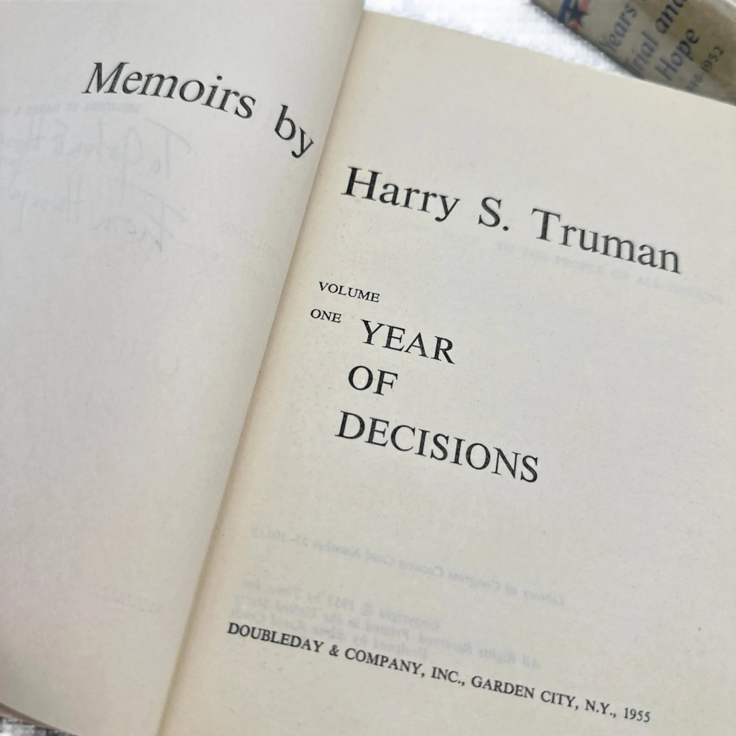 Memoirs of Harry S. Truman — Two volumes — Both signed by Truman