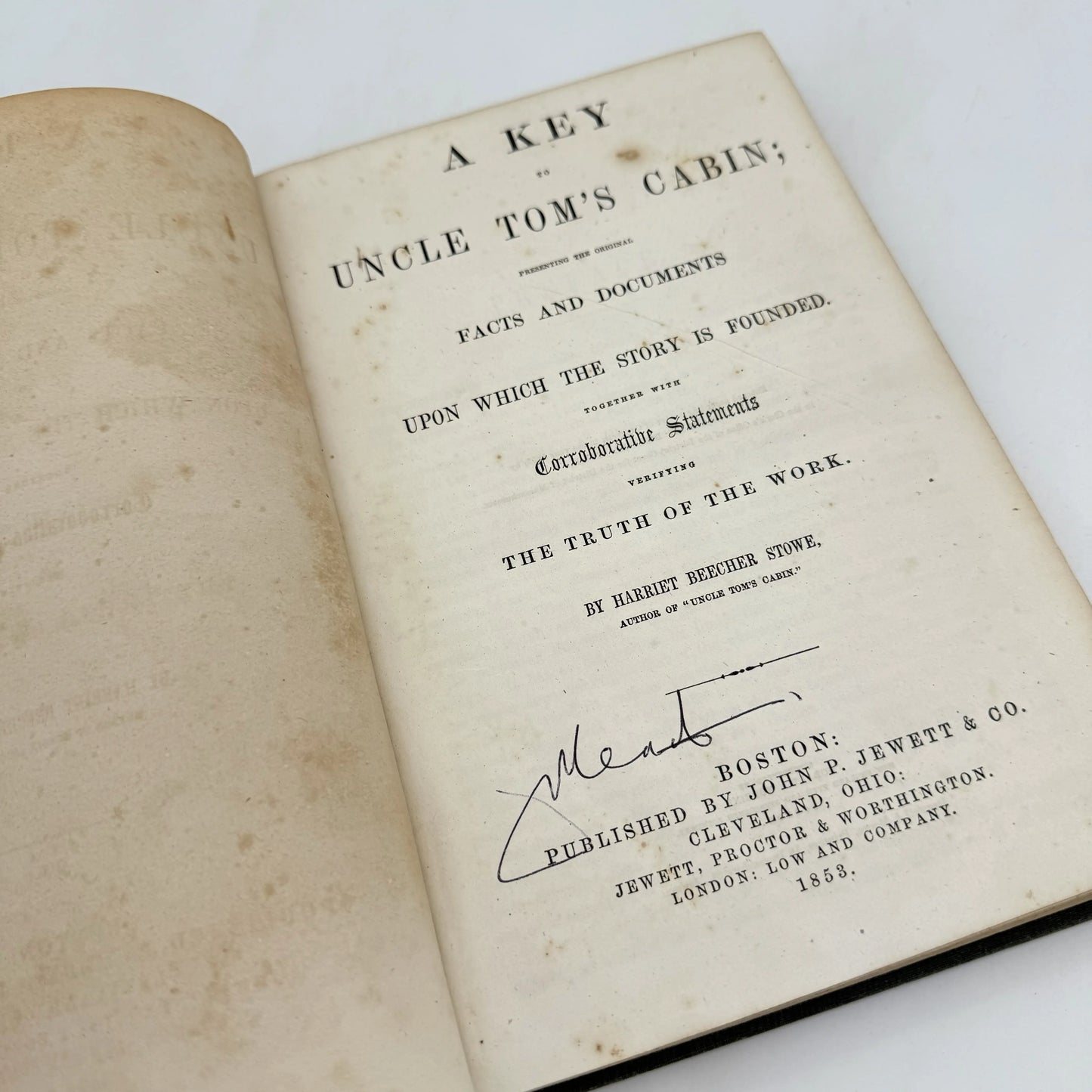 A Key to Uncle Tom's Cabin — 1853 — First edition