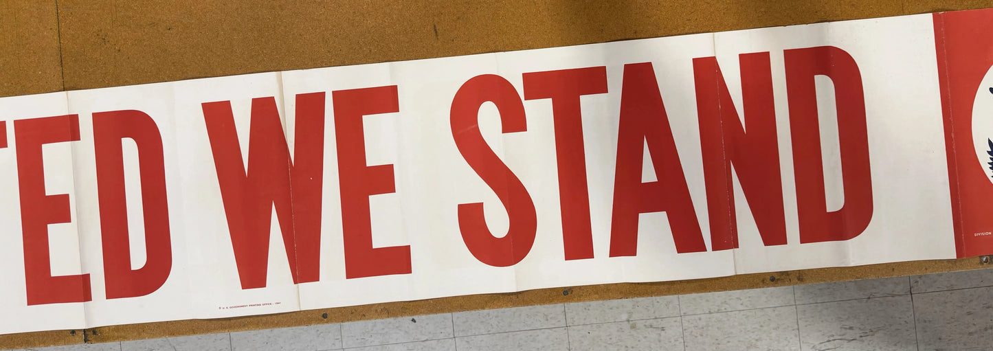 "United We Stand" Banner — 10 foot wide banner — 1941