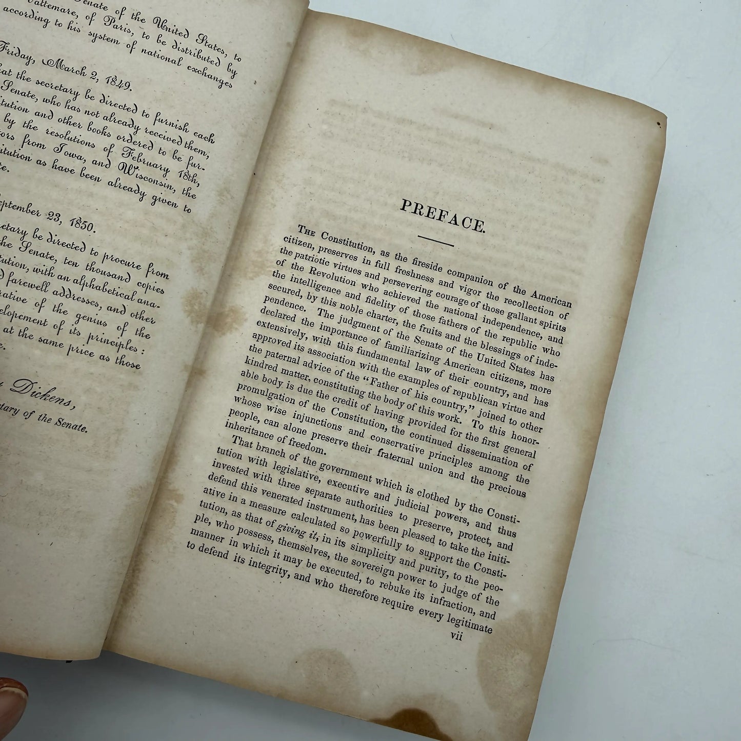 The Constitution of the United States of America — W. Hickey — 1850