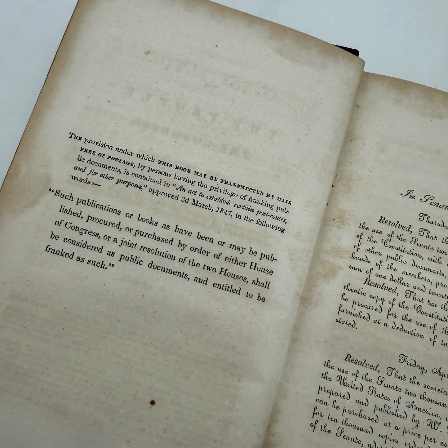 The Constitution of the United States of America — W. Hickey — 1850