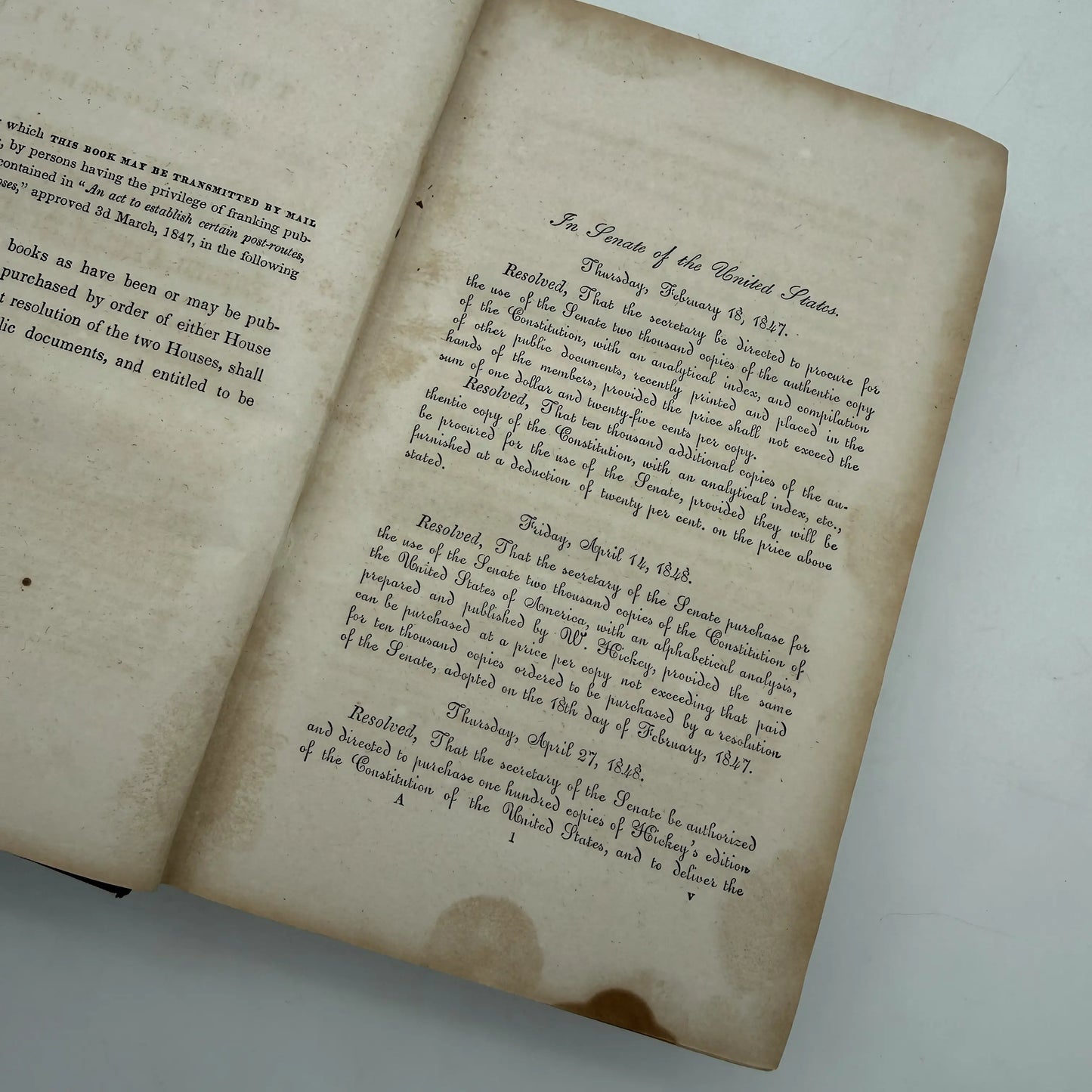 The Constitution of the United States of America — W. Hickey — 1850