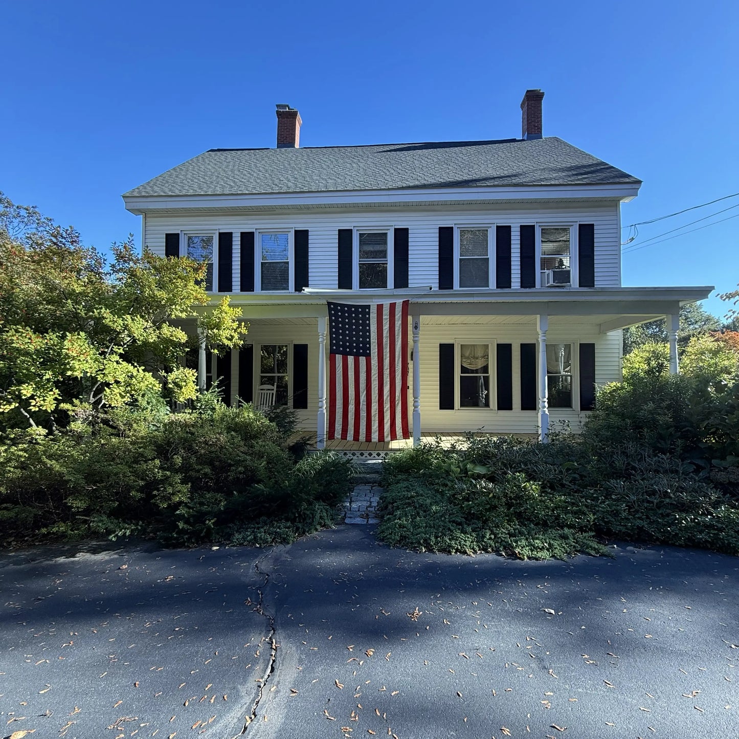 48 Star Wool Flag with sewn stripes and embroidered stars — 5’ x 8’