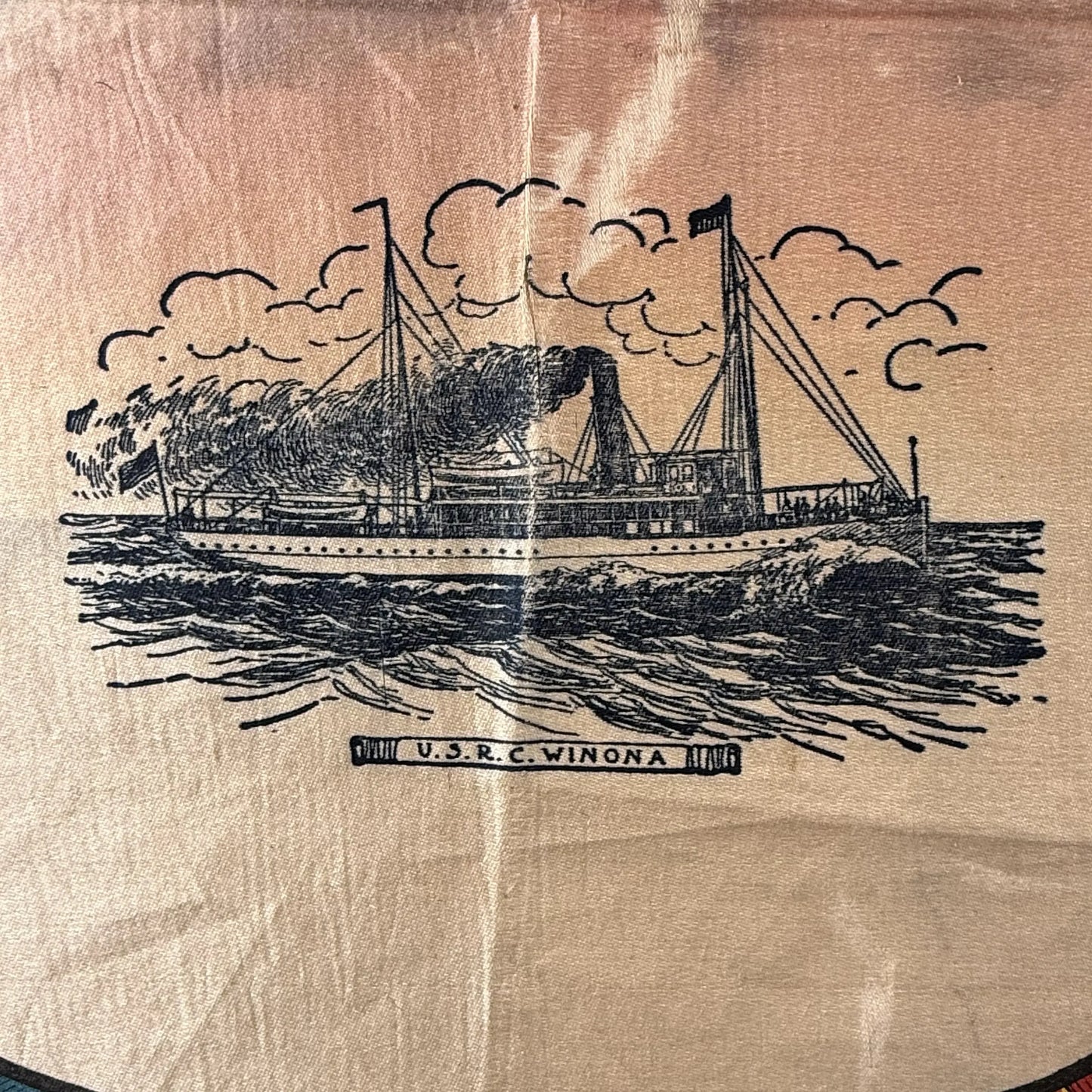 Matted Silk Panel featuring USRC Winona and flags of the nations of the world