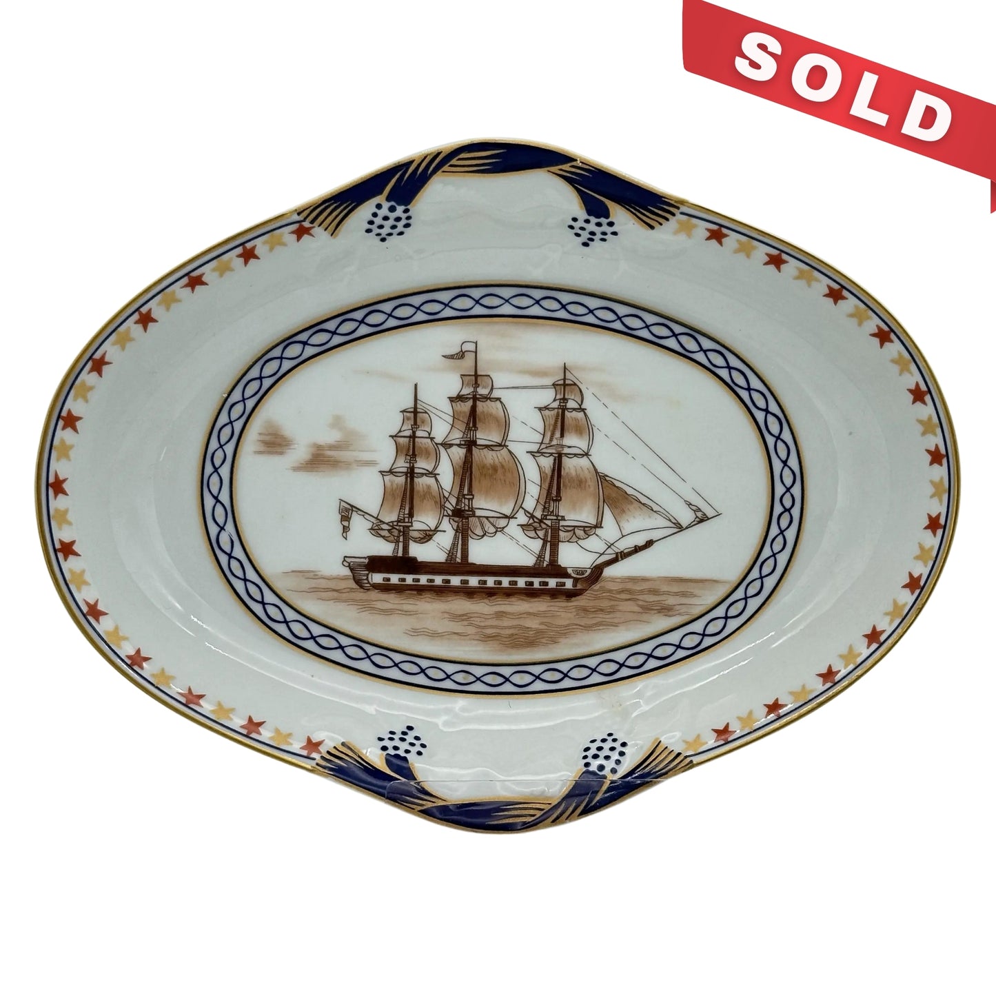 1824 Mottahedeh "U.S.S. Constitution" Small dish