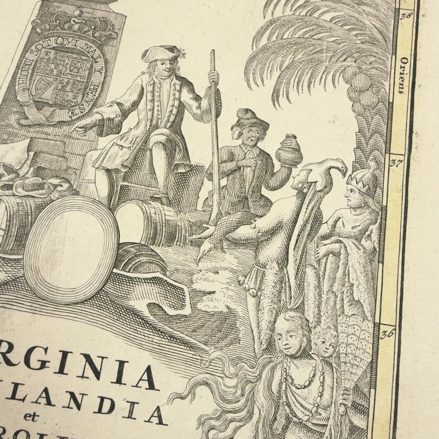 1730's map of Virginia by Johann Baptist Homann