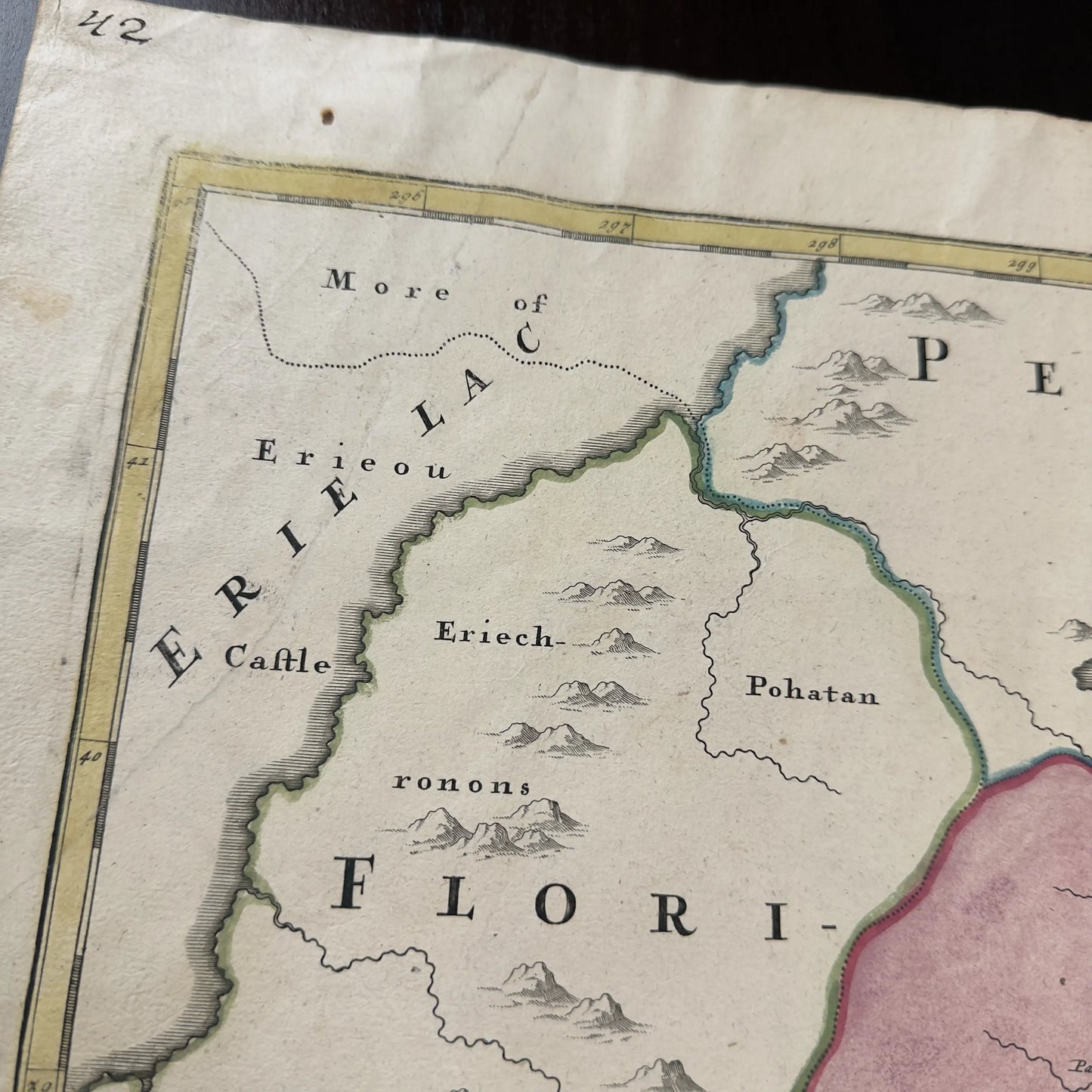 1730's map of Virginia by Johann Baptist Homann