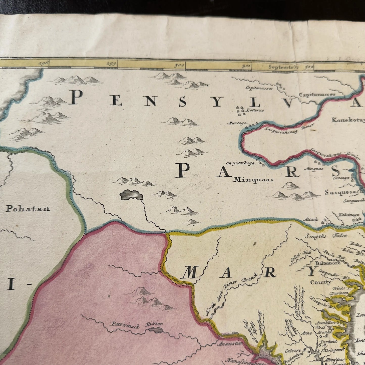 1730's map of Virginia by Johann Baptist Homann