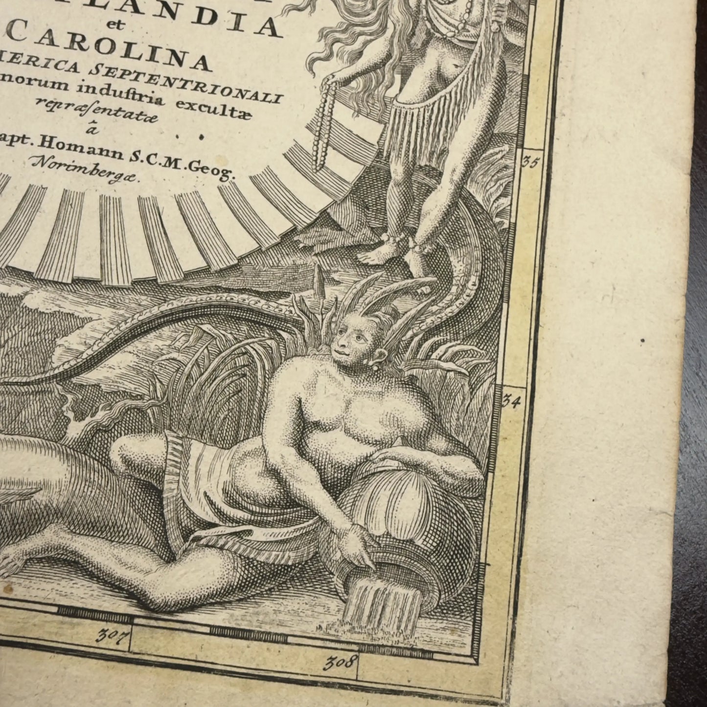 1730's map of Virginia by Johann Baptist Homann