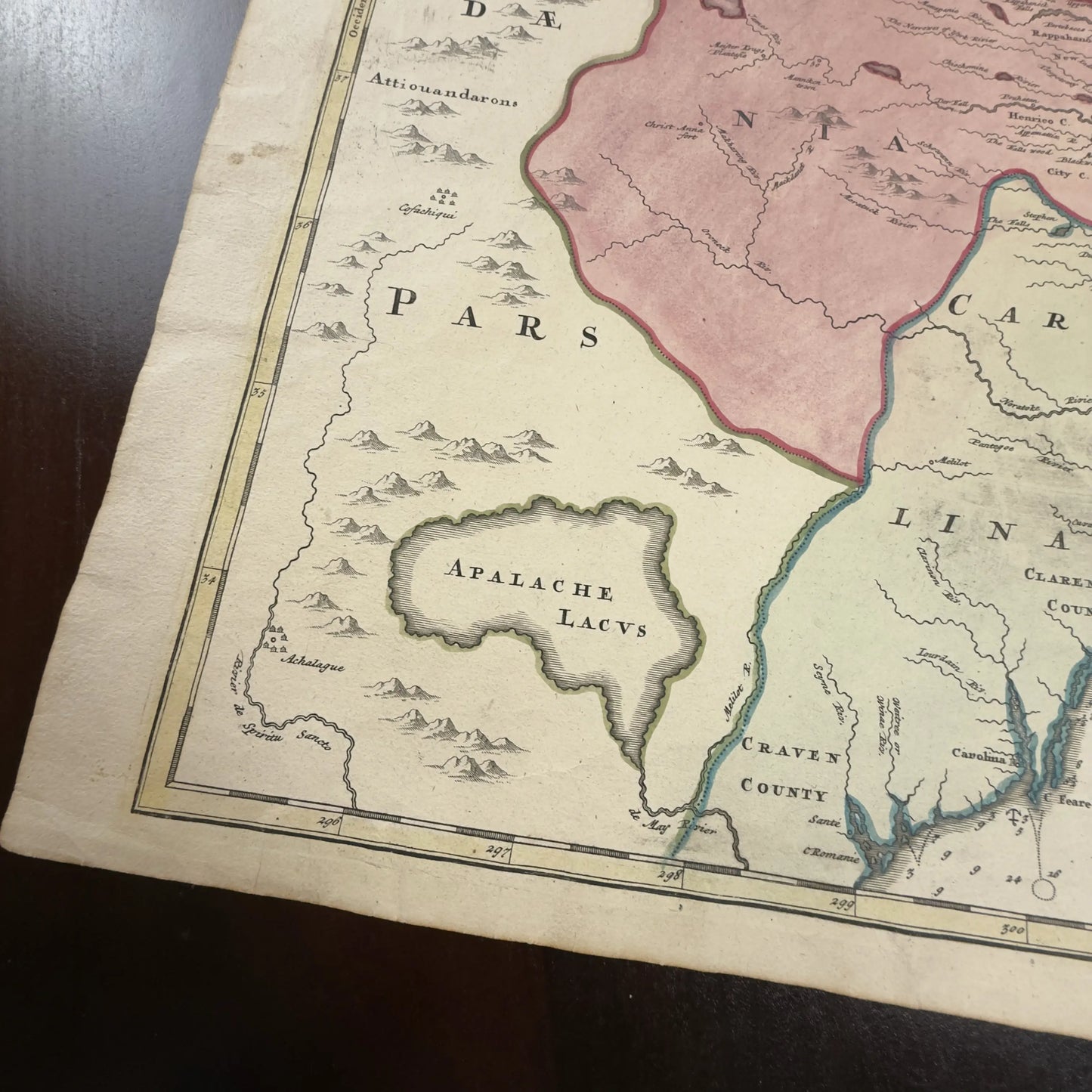 1730's map of Virginia by Johann Baptist Homann