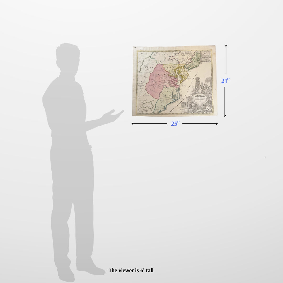 1730's map of Virginia by Johann Baptist Homann