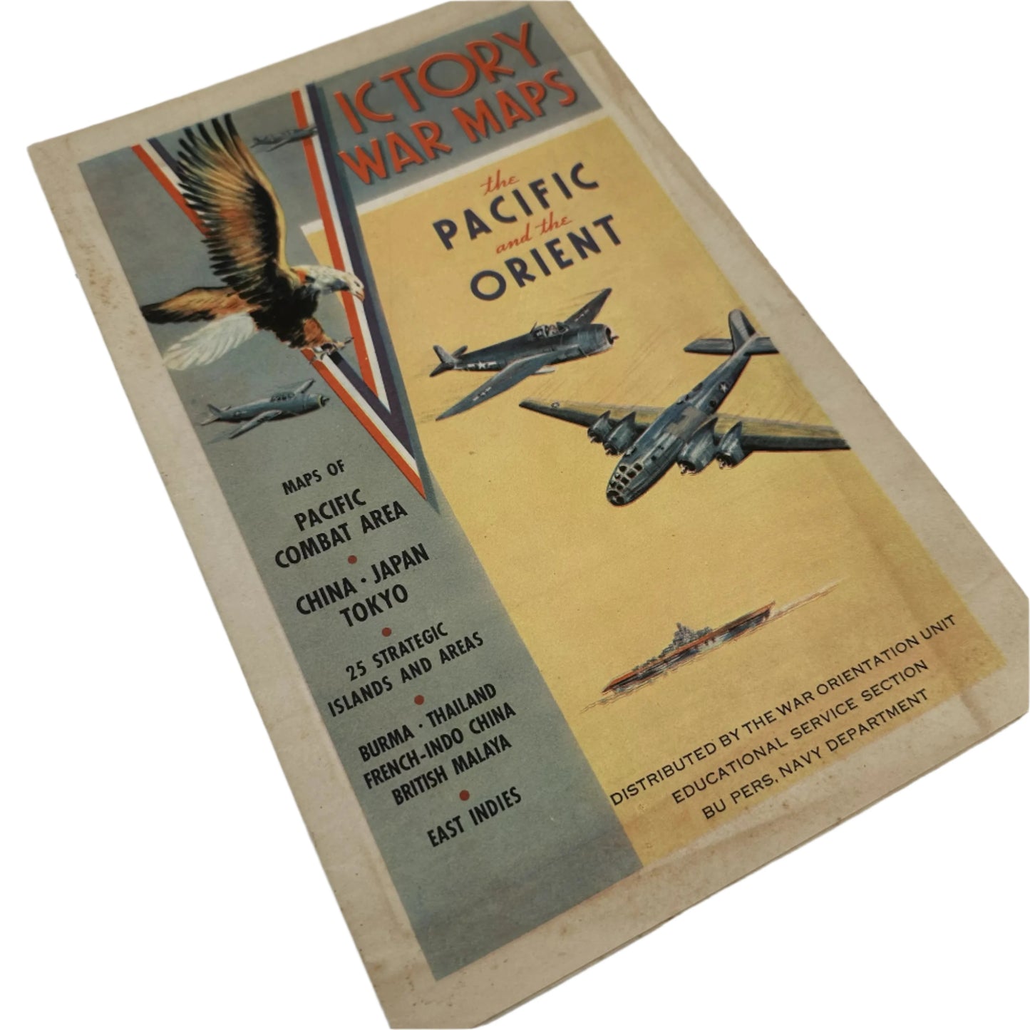 Extensive collection of WWII items — Includes the 101st, Victory War Maps, large book on British and other planes from WWII, Nats Packet, Alnats Magazine, Yank Magazine, and Show programs