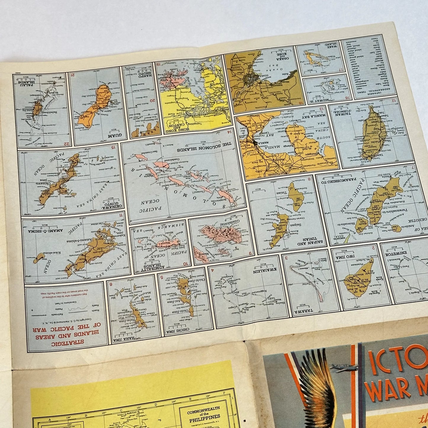 Extensive collection of WWII items — Includes the 101st, Victory War Maps, large book on British and other planes from WWII, Nats Packet, Alnats Magazine, Yank Magazine, and Show programs