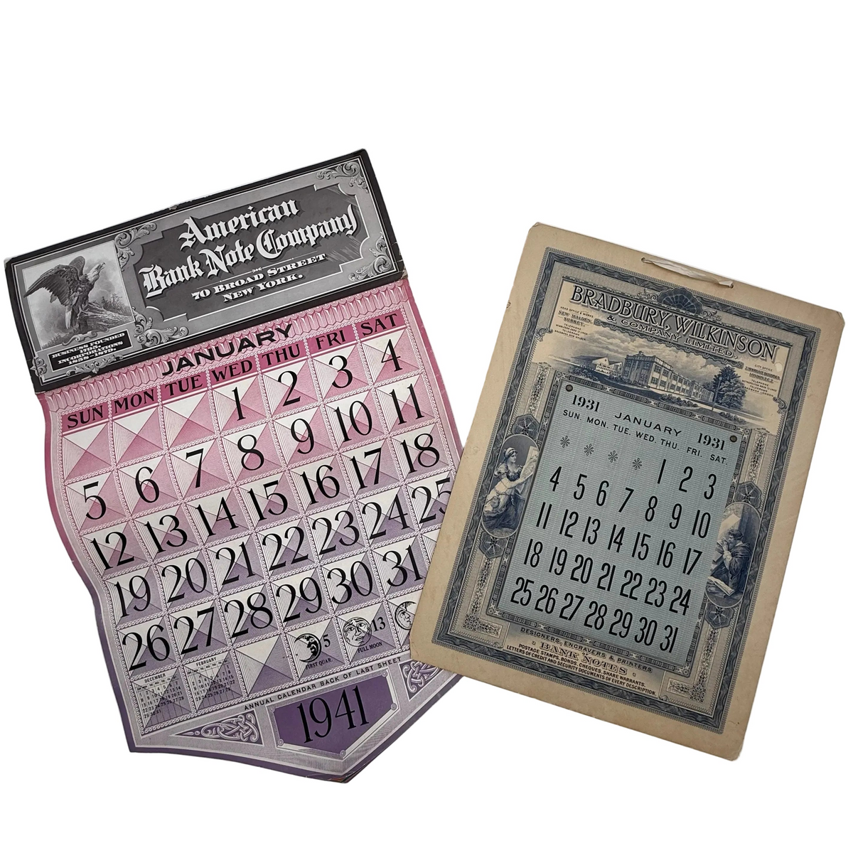 Calendars from 1931 and 1941 — With all pages present