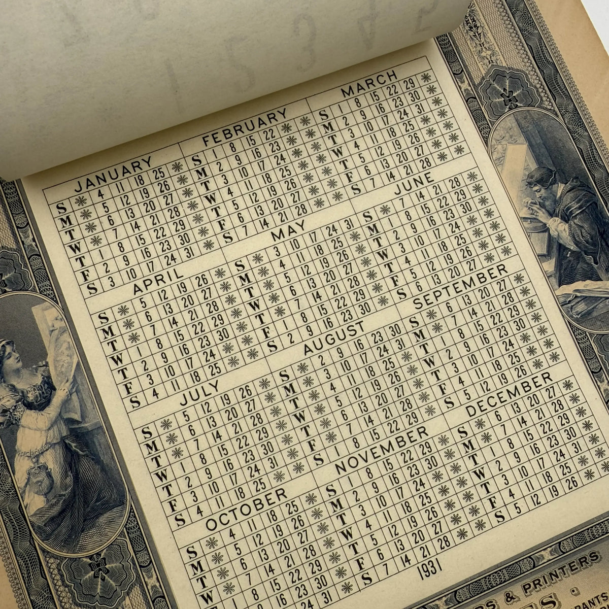 Calendars from 1931 and 1941 — With all pages present
