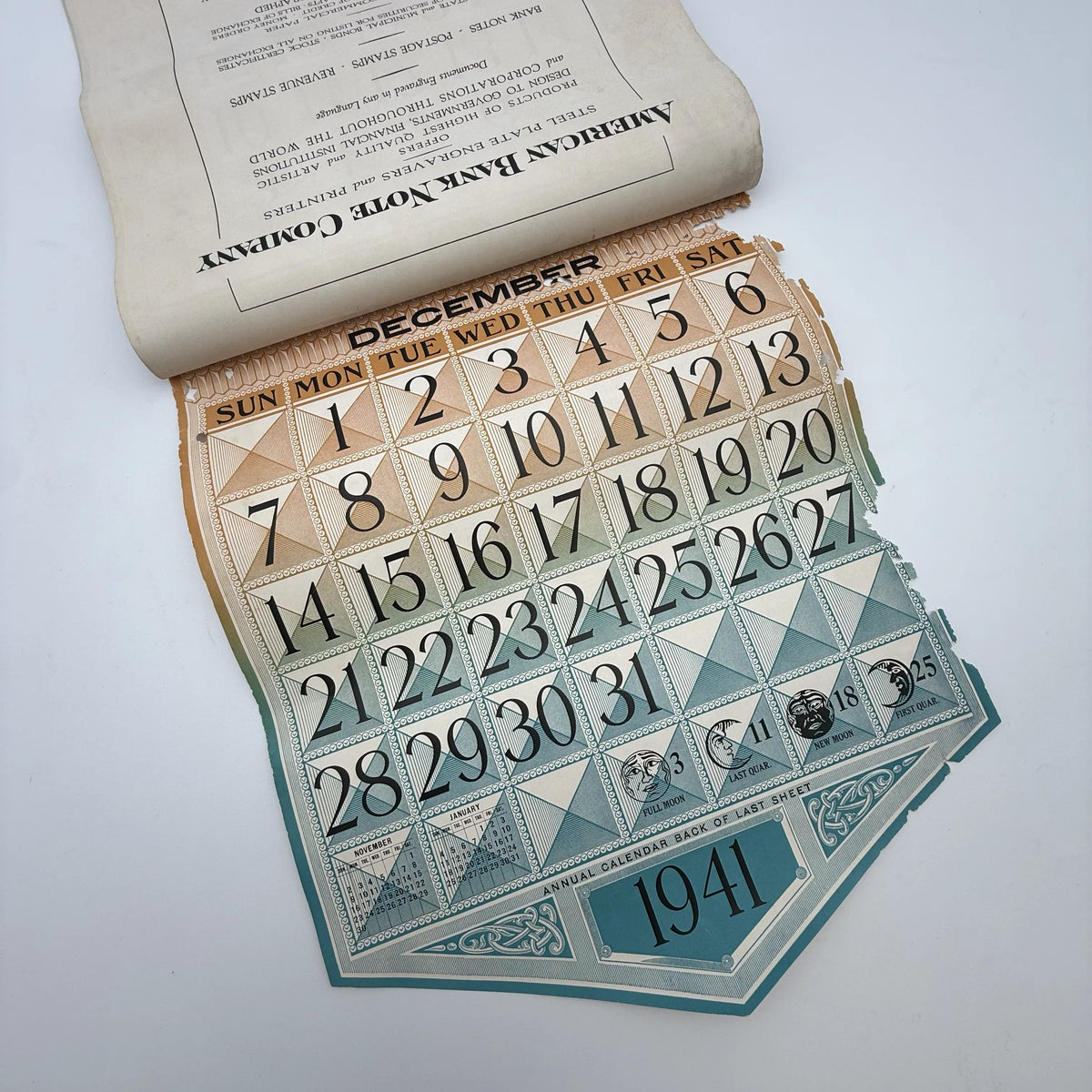 Calendars from 1931 and 1941 — With all pages present