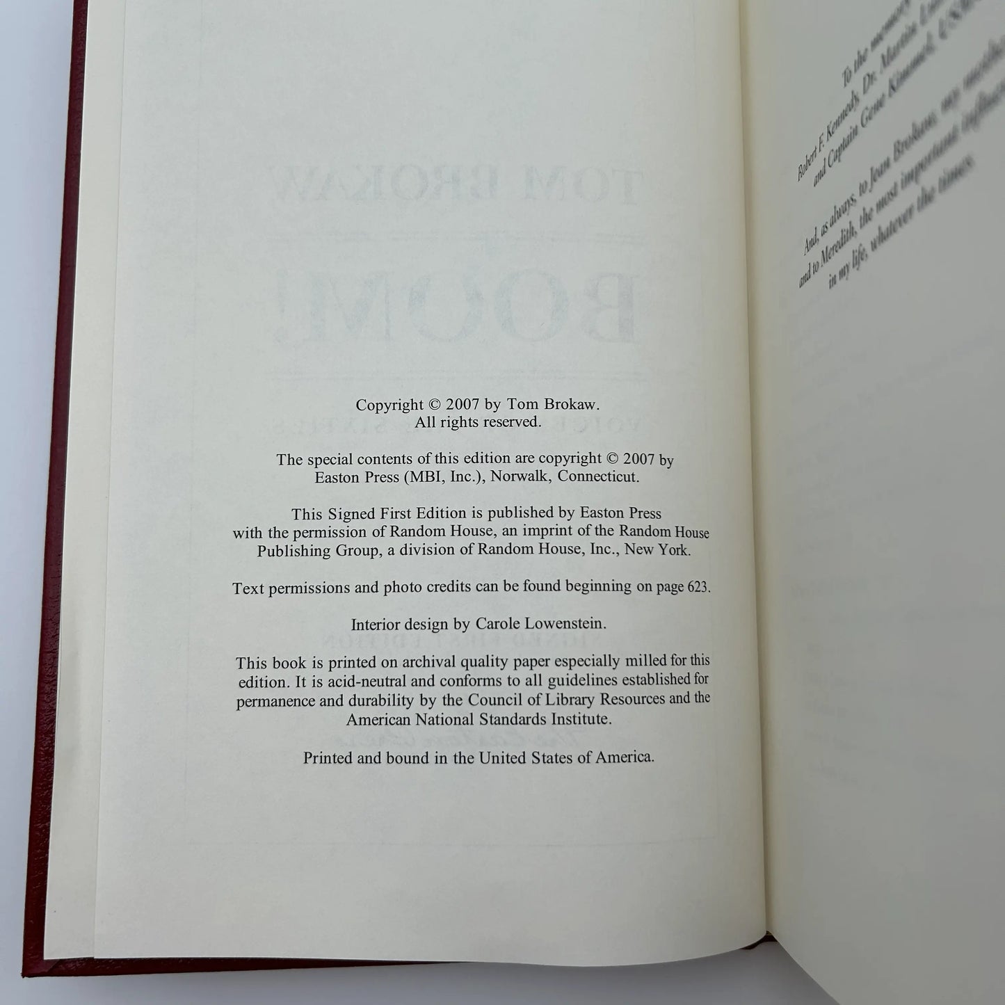 "Boom! Voices of the Sixties" Signed by Tom Brokaw - Leather-bound, gilt-edged Easton Press edition