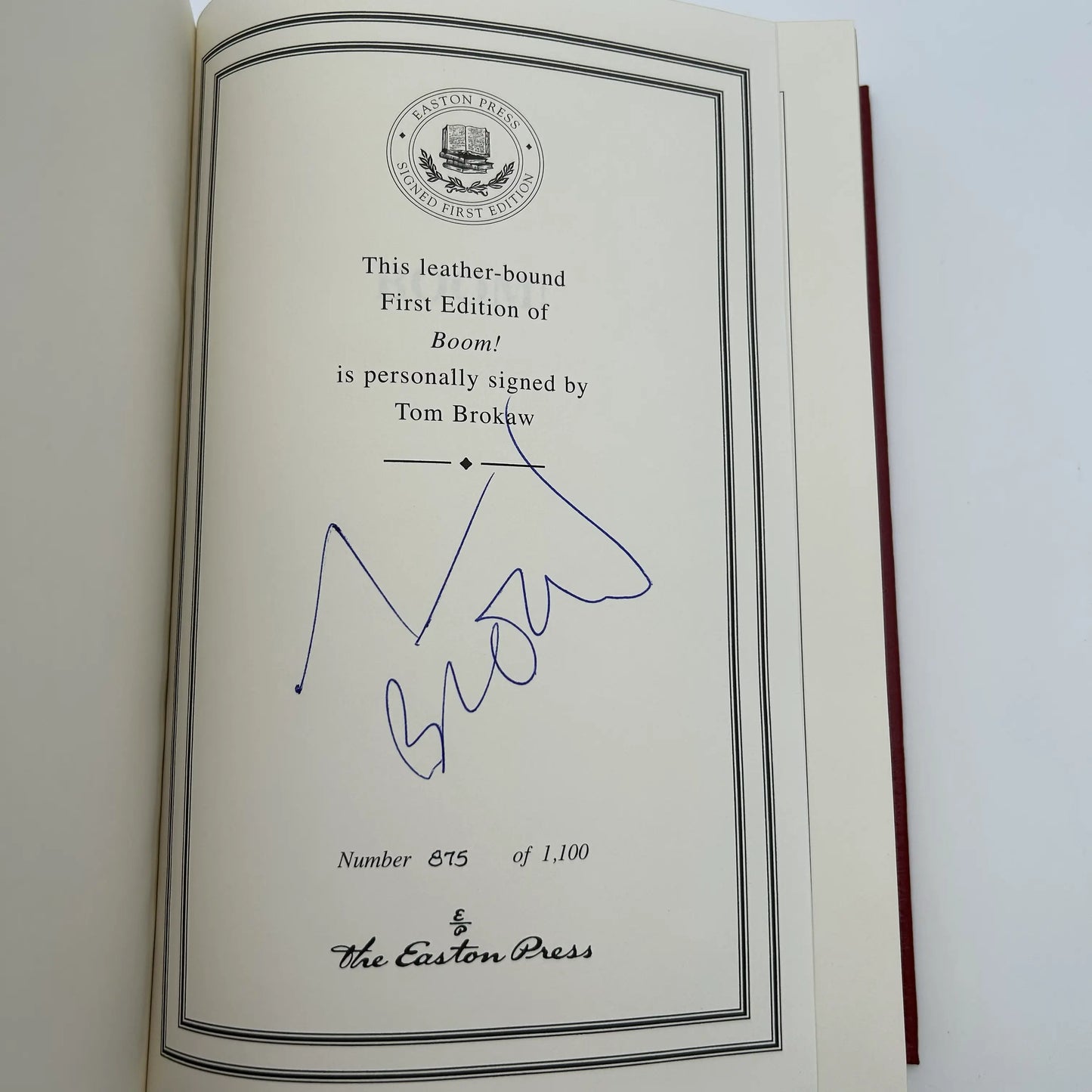"Boom! Voices of the Sixties" Signed by Tom Brokaw - Leather-bound, gilt-edged Easton Press edition