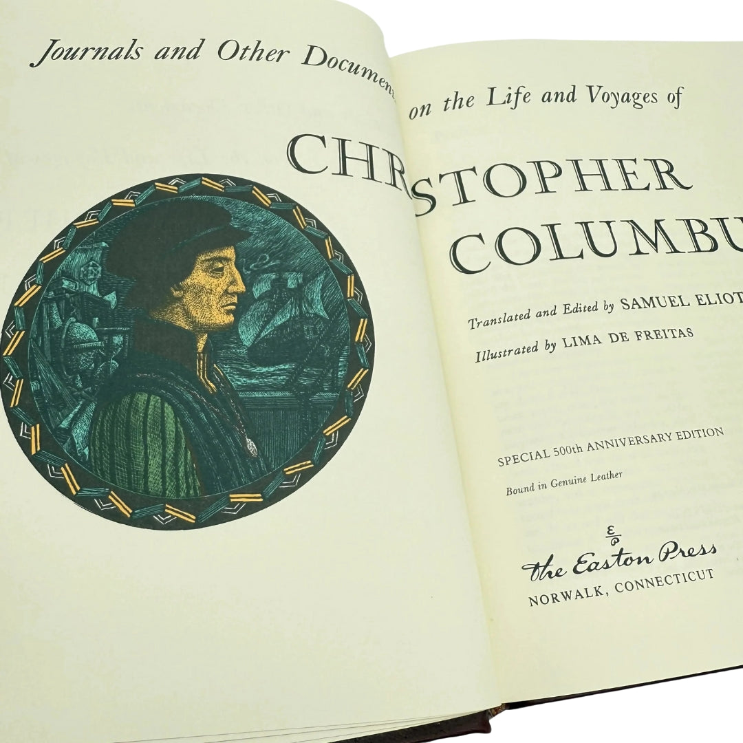 "Journal and Other Documents of The Life and Voyages of Christopher Columbus" Special 500th Anniversary edition — Leather-bound, gilt-edged Easton Press edition