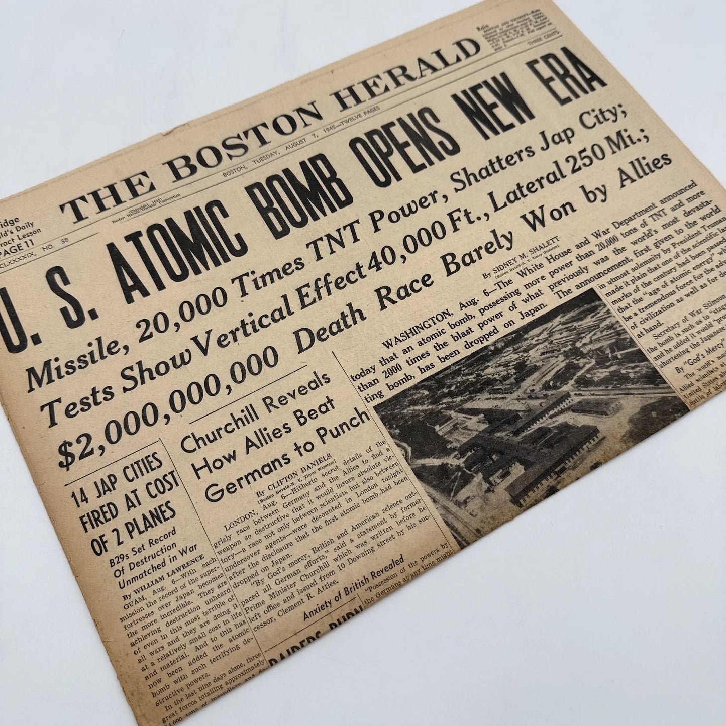 Front pages on the War with Japan: Declared, Bombed, Plea, Peace