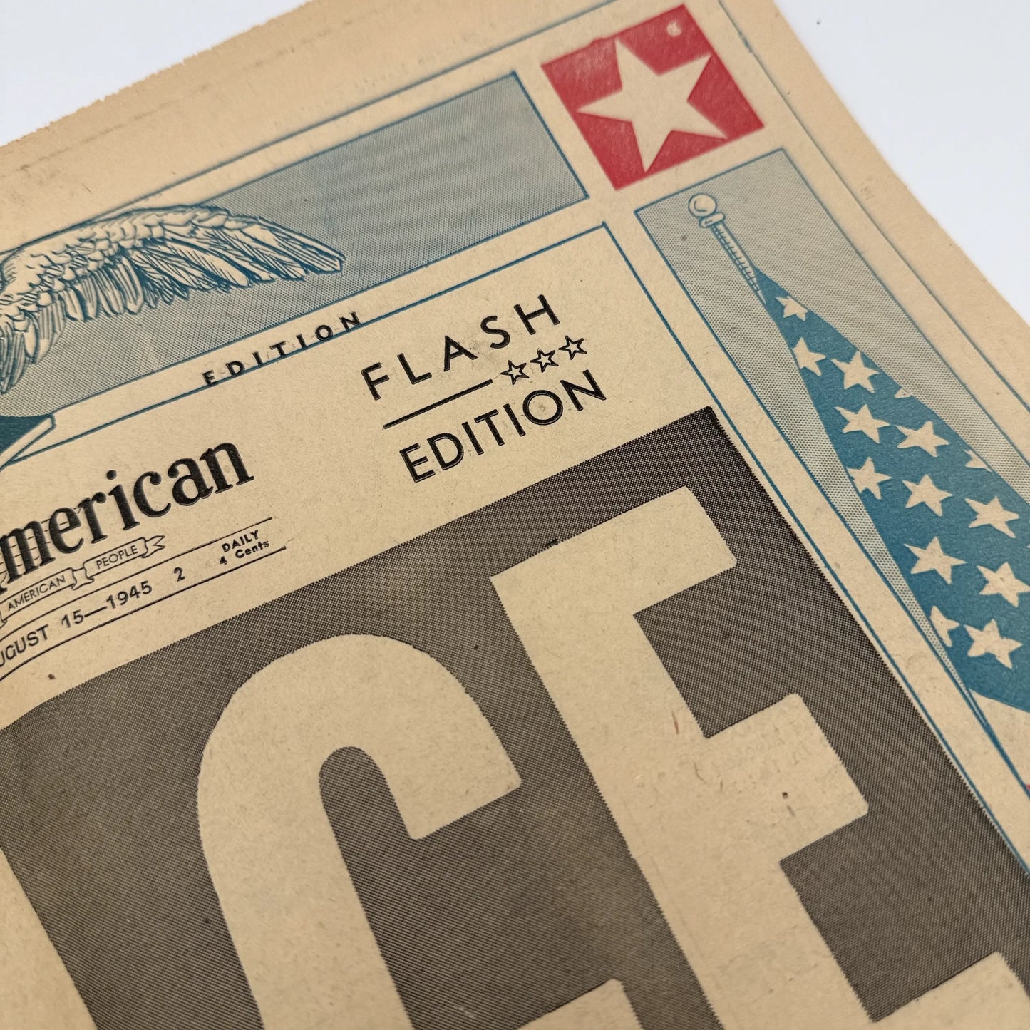 Front pages on the War with Japan: Declared, Bombed, Plea, Peace
