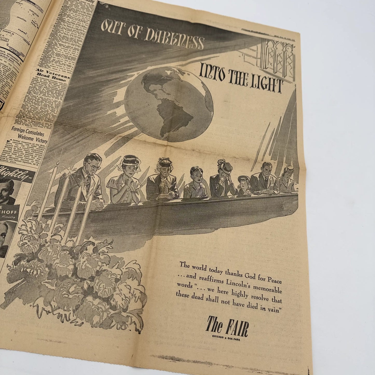 Front pages on the War with Japan: Declared, Bombed, Plea, Peace