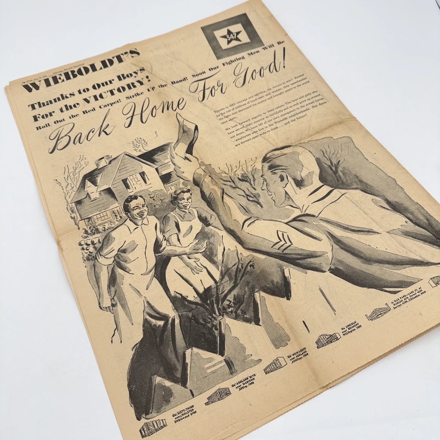 Front pages on the War with Japan: Declared, Bombed, Plea, Peace