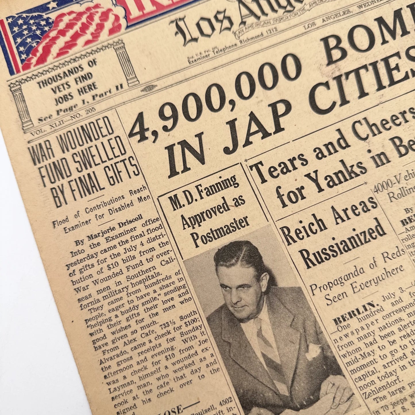 Front pages on the War with Japan: Declared, Bombed, Plea, Peace