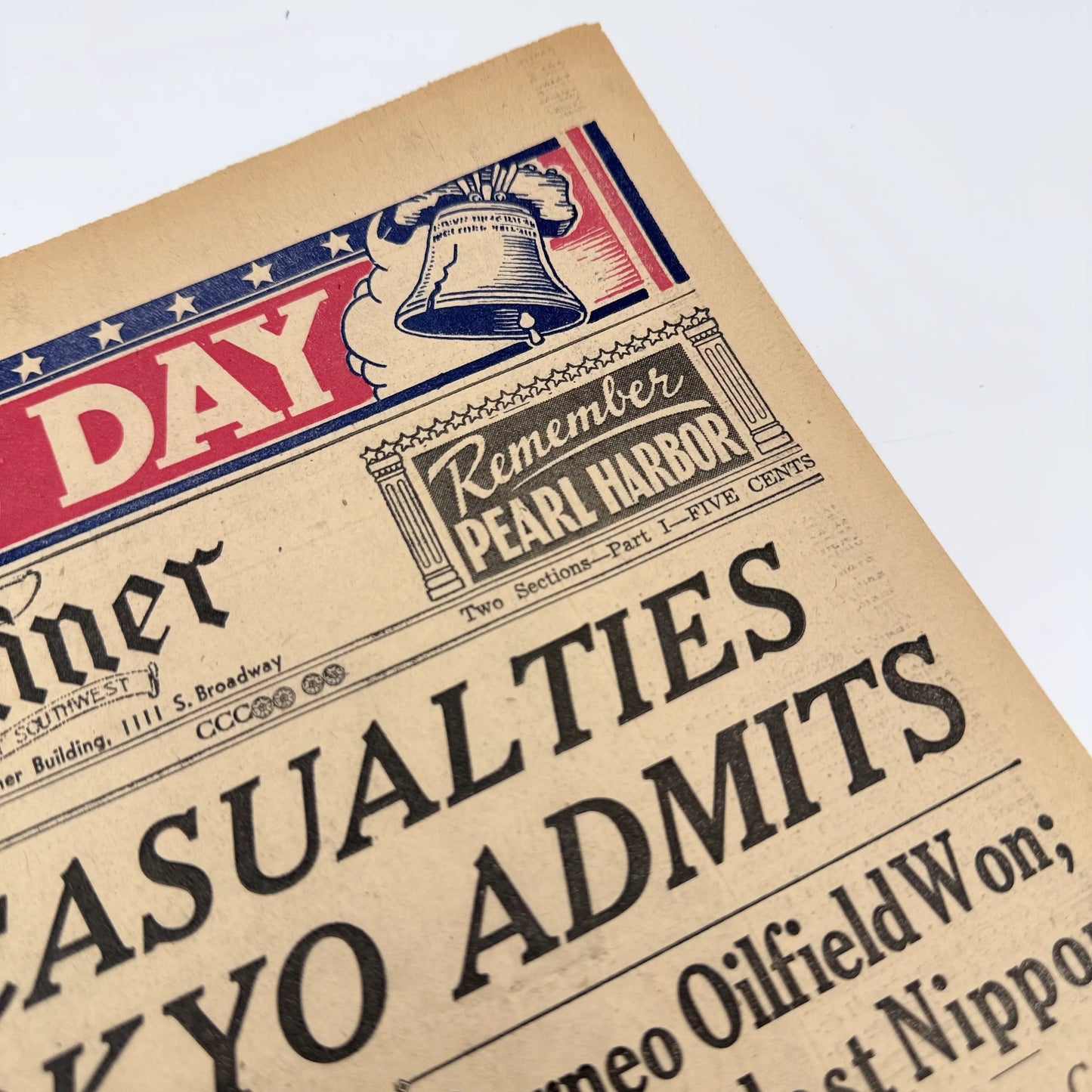Front pages on the War with Japan: Declared, Bombed, Plea, Peace
