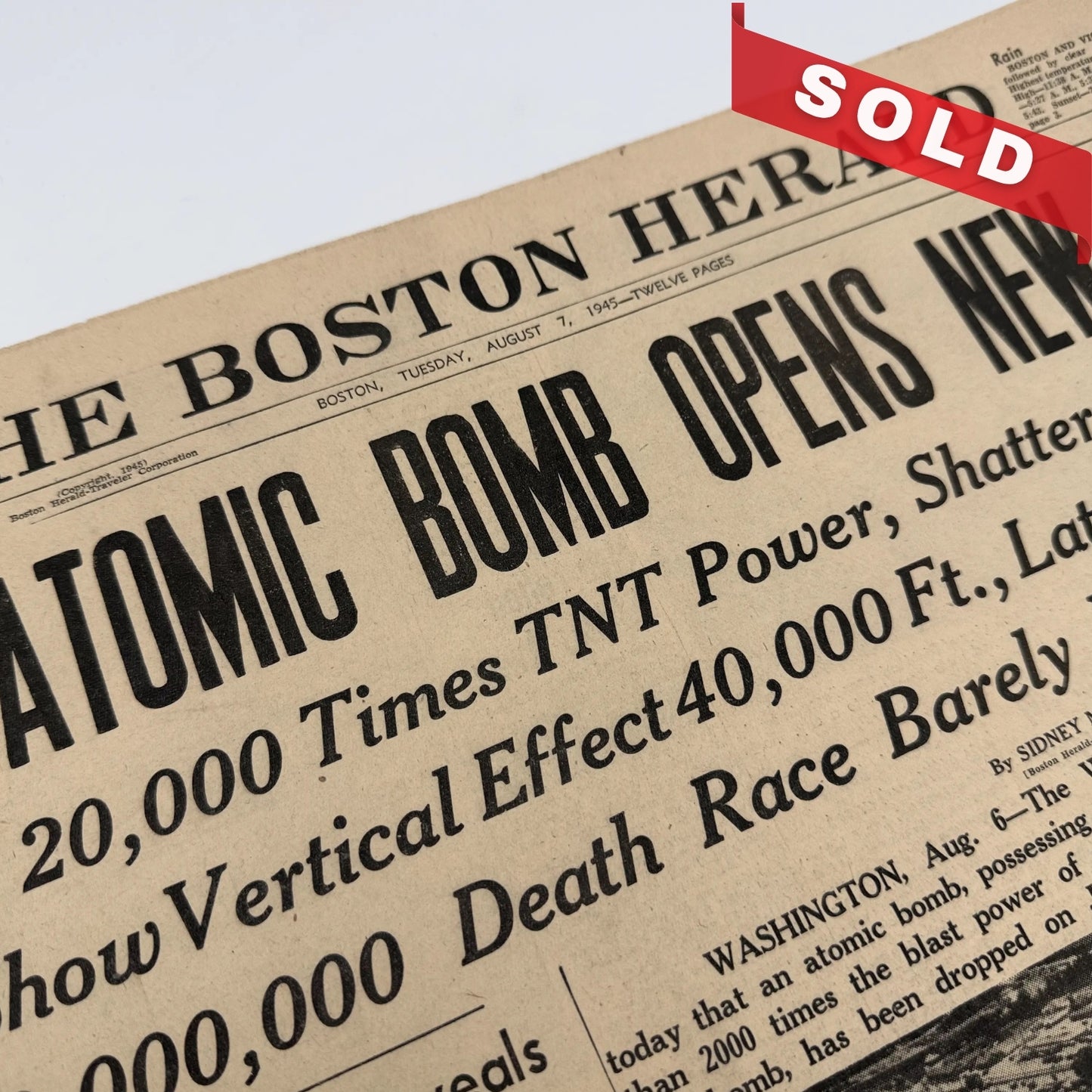 Front pages on the War with Japan: Declared, Bombed, Plea, Peace