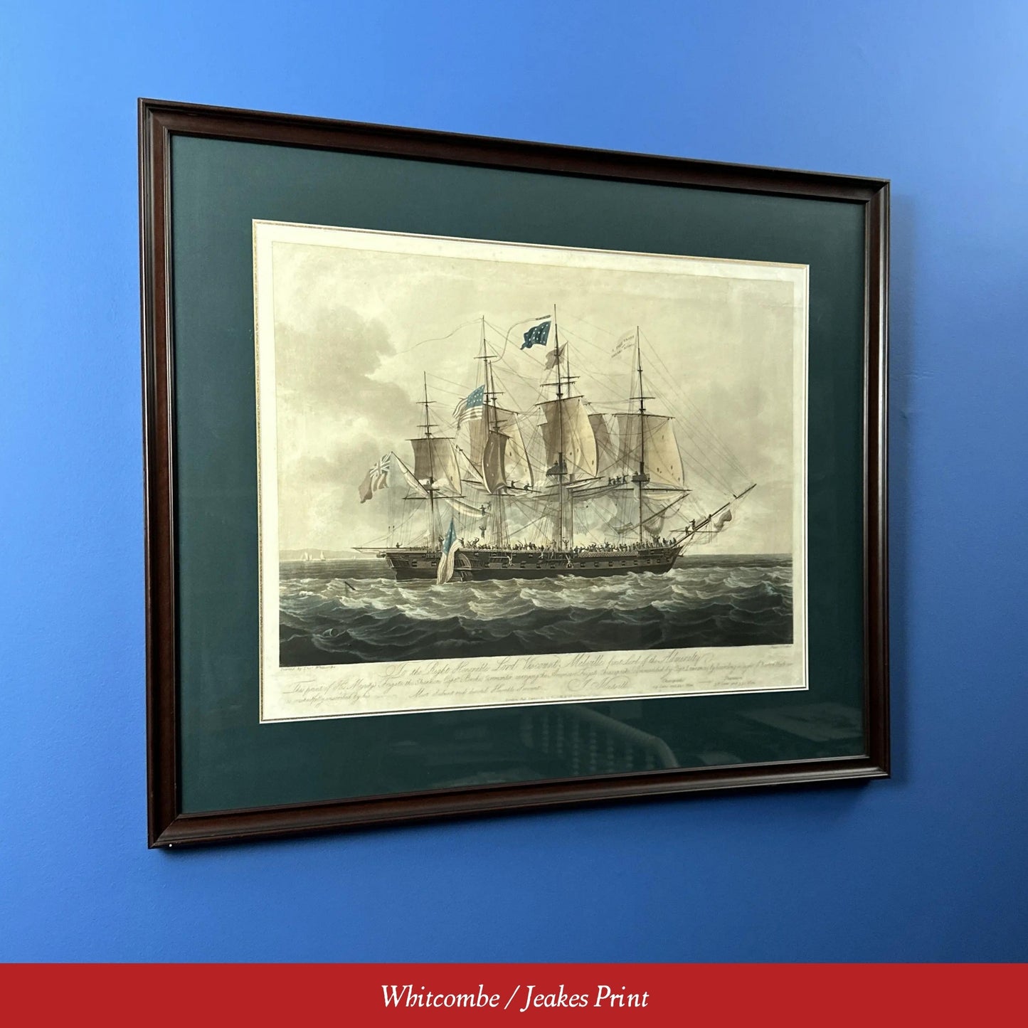 Battle of Boston Harbor with the Frigates Chesapeake and Shannon — 1813 — Two historic framed prints