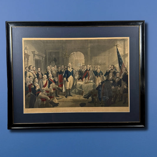 "Washington and His Generals" - 1870 - Framed color print