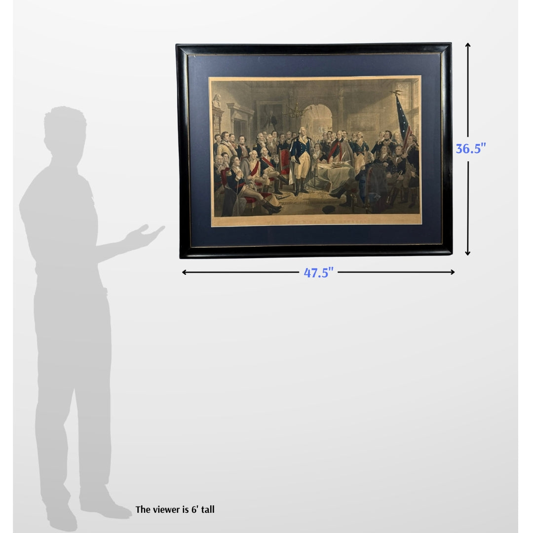 "Washington and His Generals" - 1870 - Framed color print