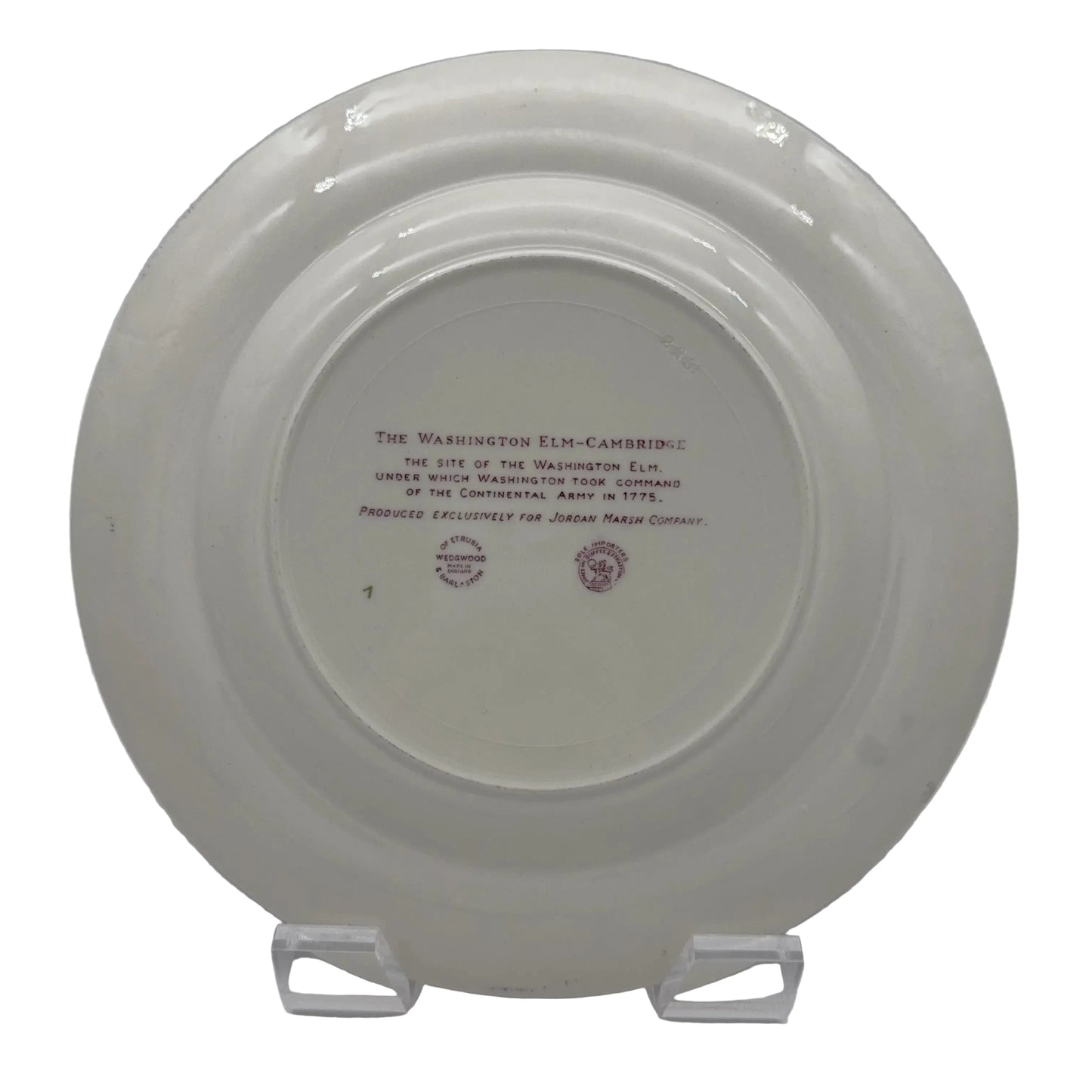 The Washington Elm Wedgwood plate — Made in England by Wedgwood of Etruria & Barlaston.