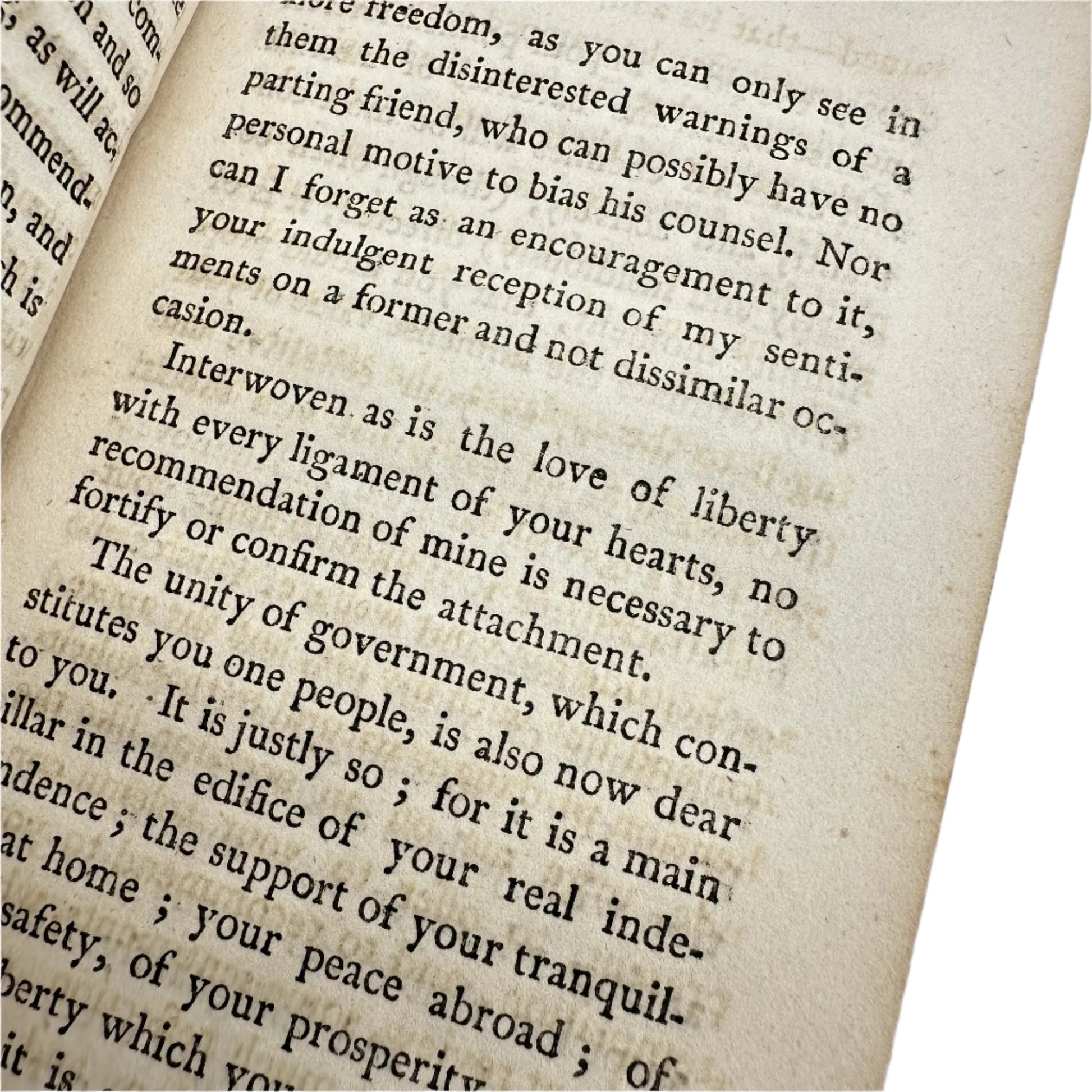 Close-up details of "Washington's Farewell Address To The People of the United States" from The History List Store.