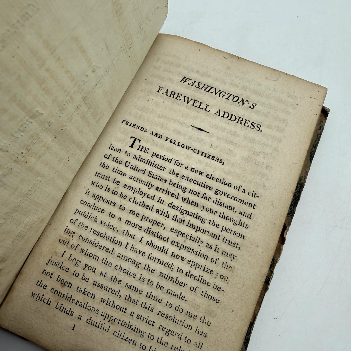 "Washington's Farewell Address To The People of the United States" — Includes Constitution, Declaration