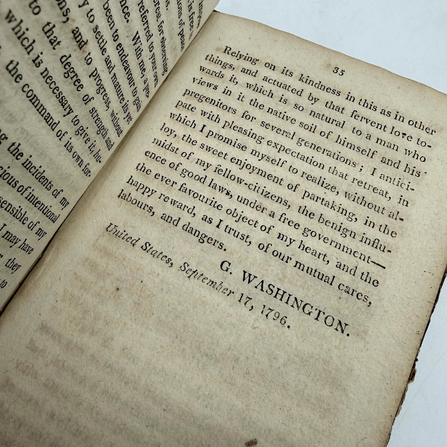 "Washington's Farewell Address To The People of the United States" — Includes Constitution, Declaration