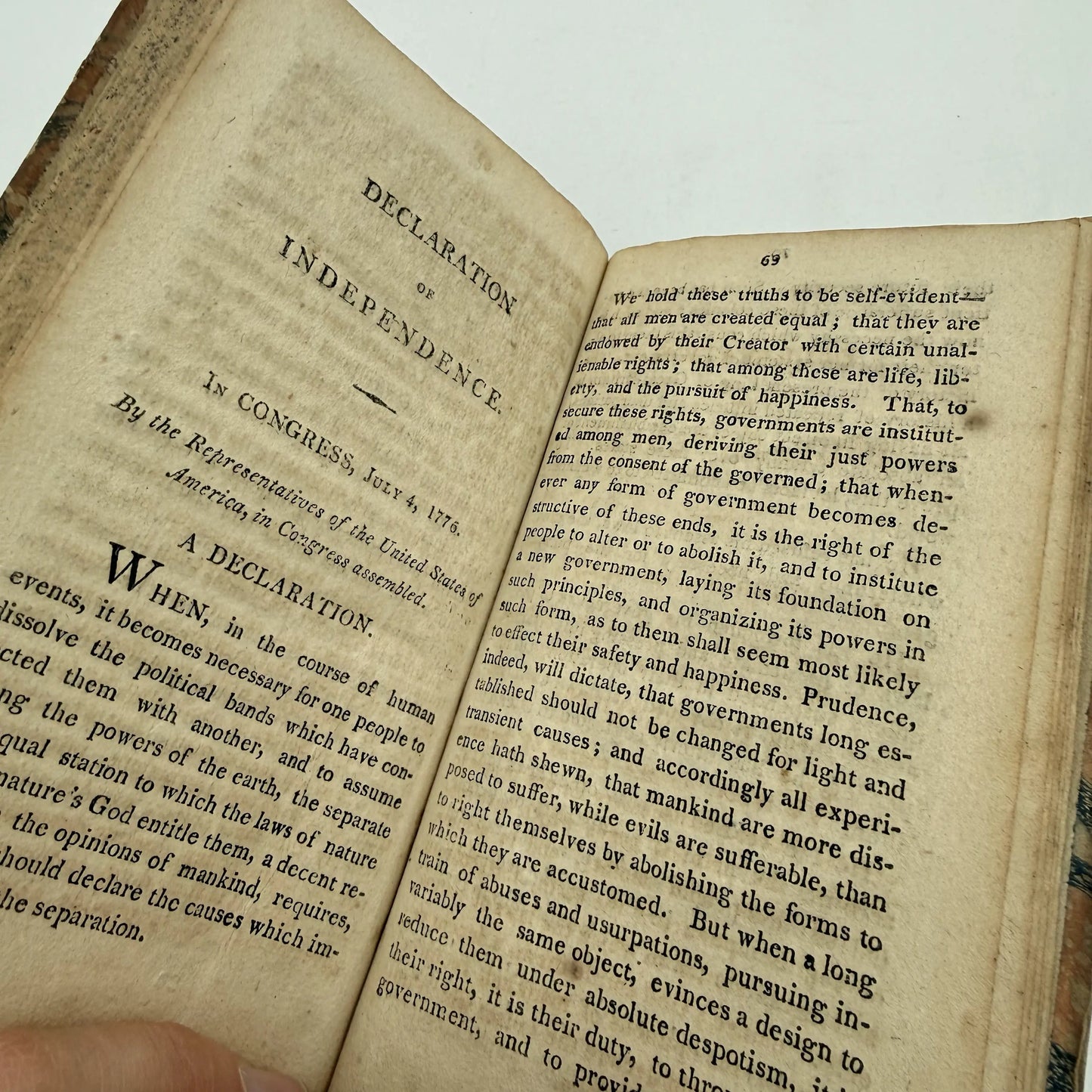 "Washington's Farewell Address To The People of the United States" — Includes Constitution, Declaration