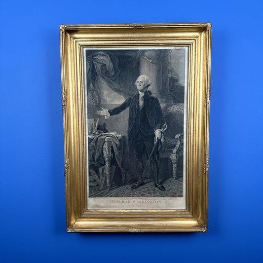 James Heath engraving of the George Washington Lansdowne Portrait — In an antique gold frame