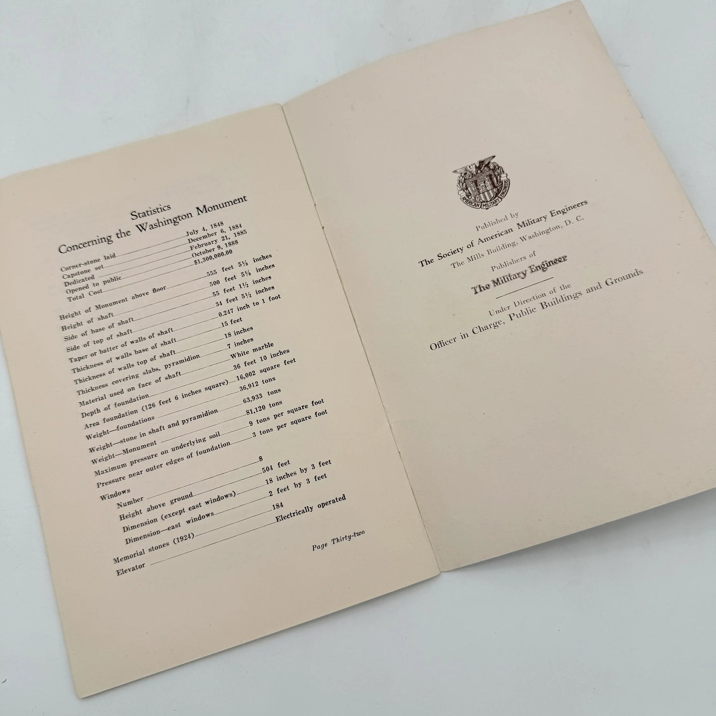 The Washington Monument — Pamphlet