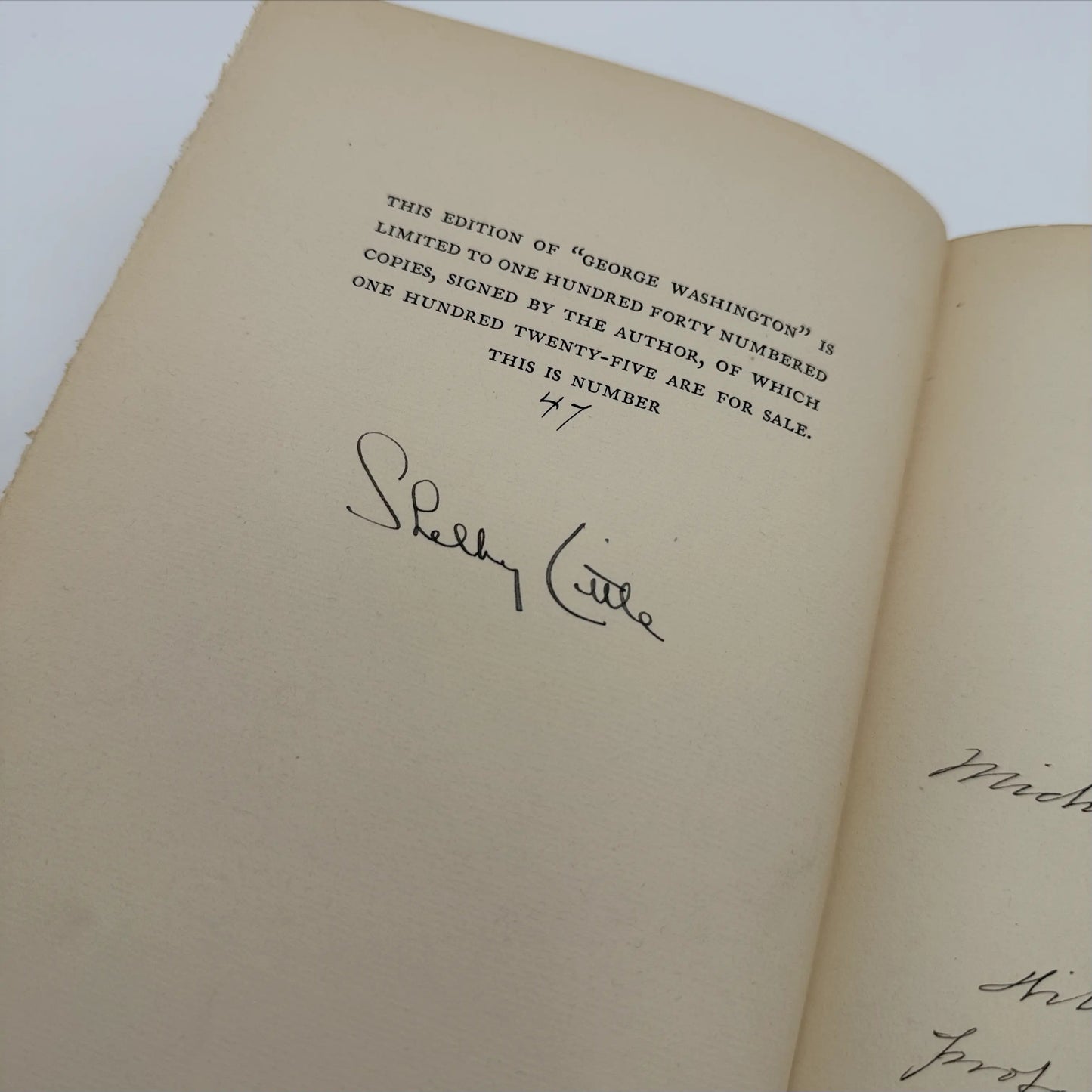 "George Washington" — 1929 — Number 47 of 140 — Signed by the author, Shelby Little