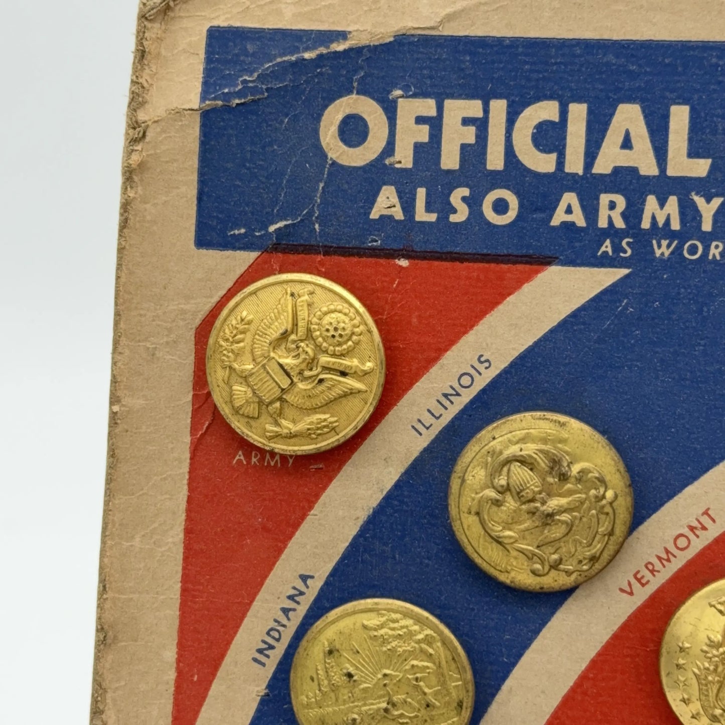 Authentic Collectors Set of Official State Seal Uniform Buttons — By Waterbury Button Co.