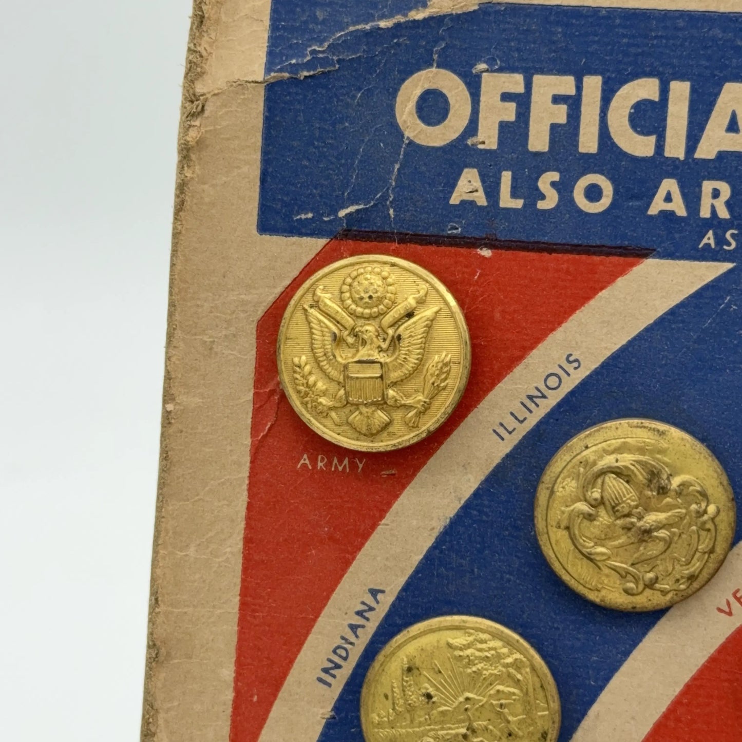 Authentic Collectors Set of Official State Seal Uniform Buttons — By Waterbury Button Co.
