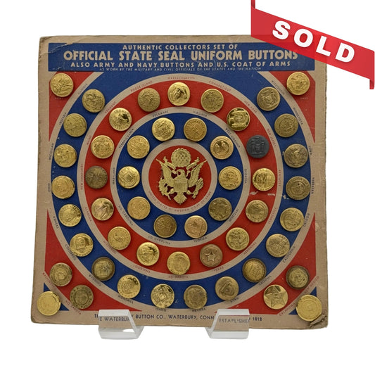 Authentic Collectors Set of Official State Seal Uniform Buttons — By Waterbury Button Co.