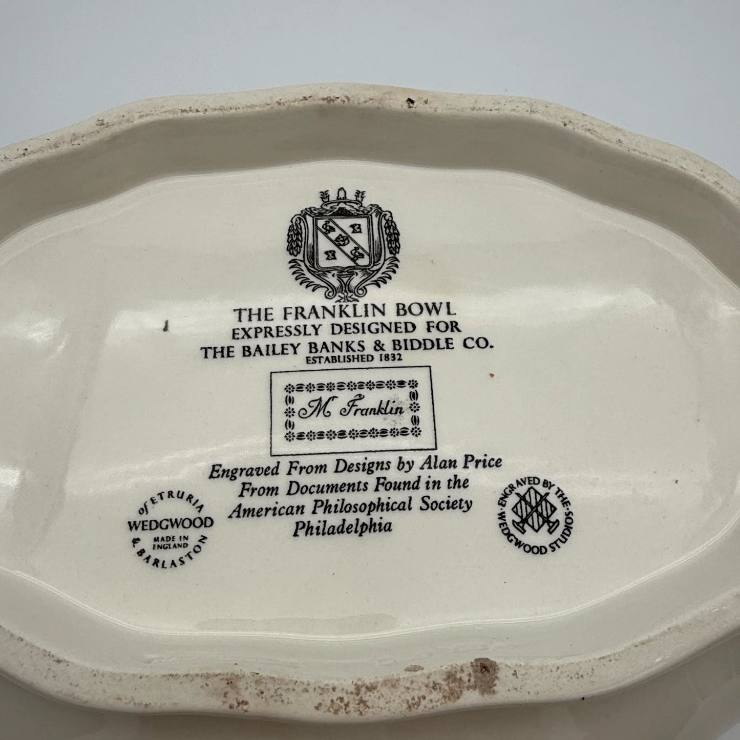 "The Franklin Bowl" — Wedgwood Creamware Monteith Cachepot