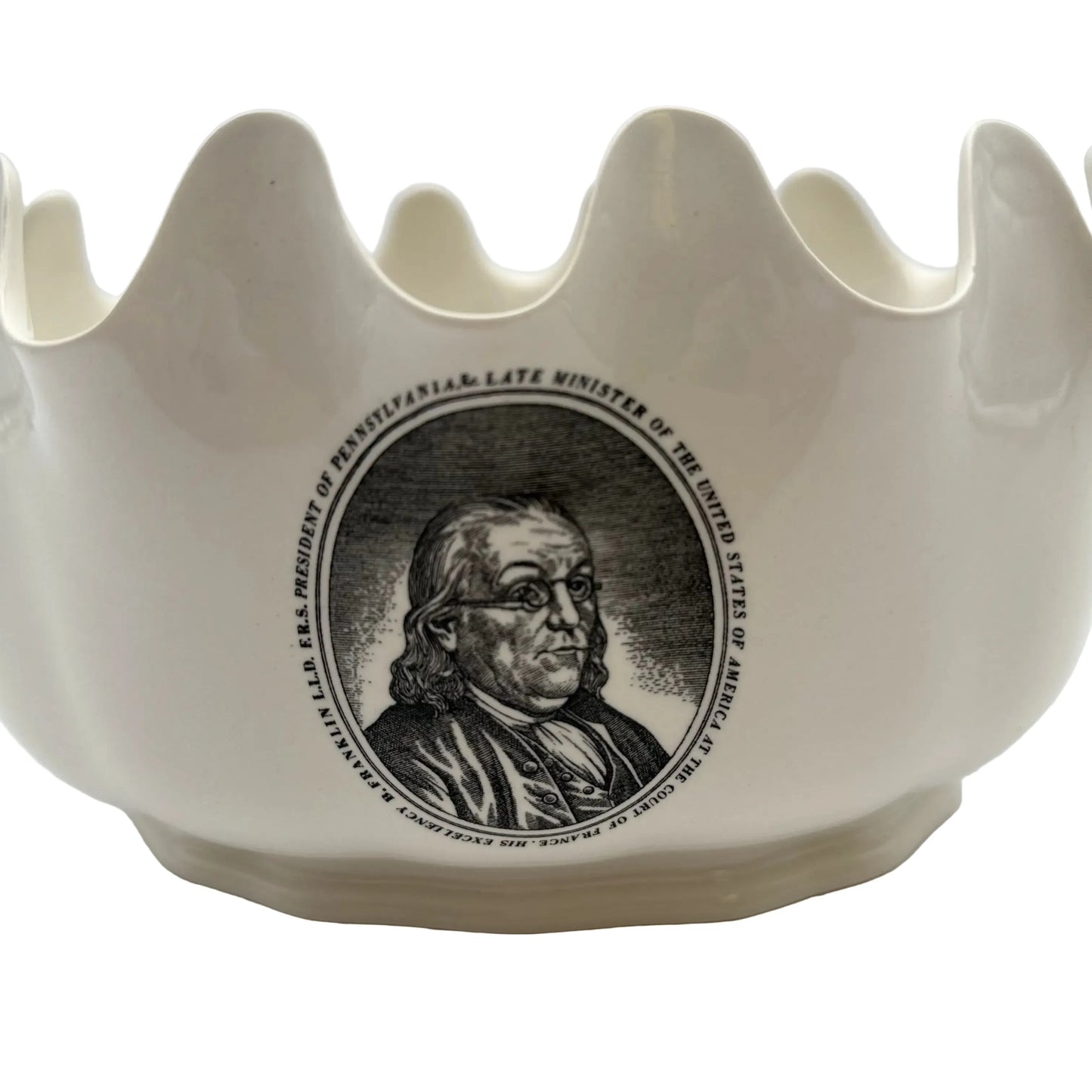 "The Franklin Bowl" — Wedgwood Creamware Monteith Cachepot