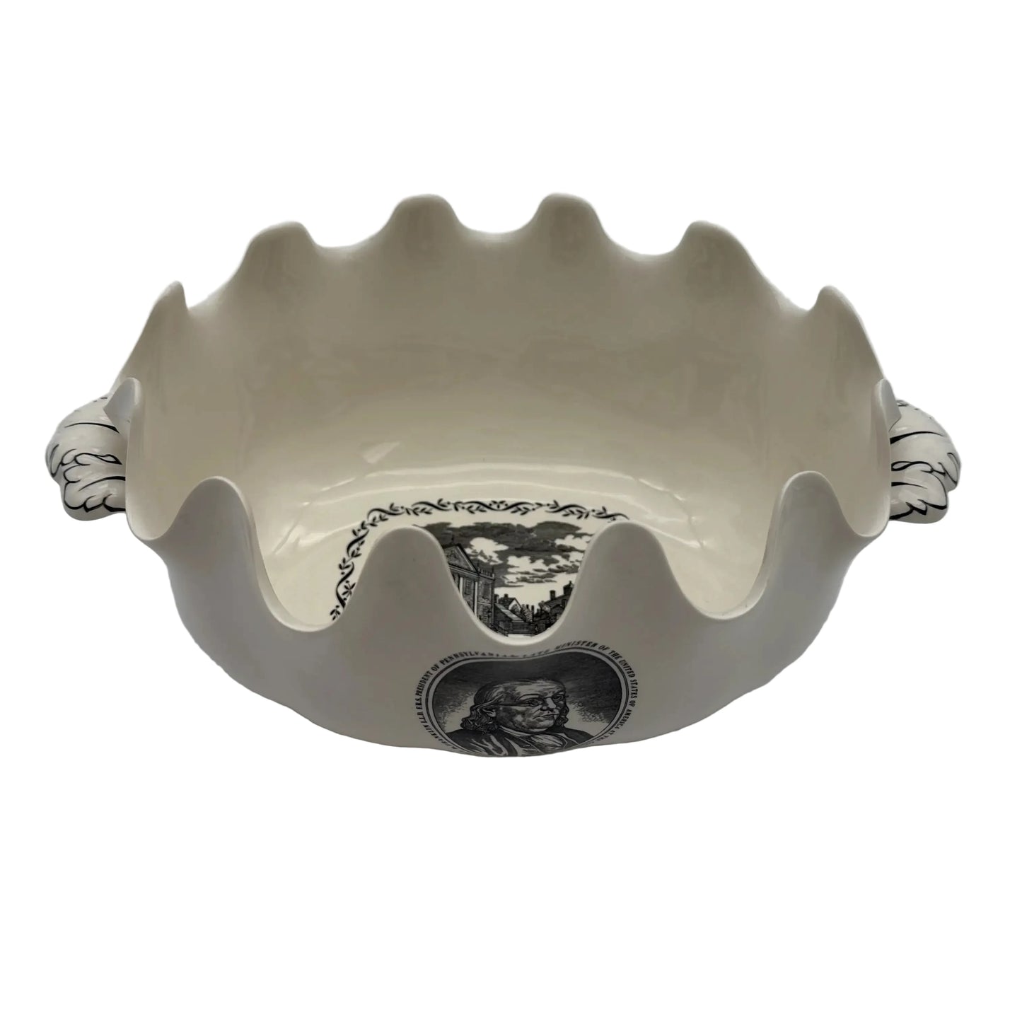 "The Franklin Bowl" — Wedgwood Creamware Monteith Cachepot