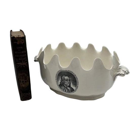 "The Franklin Bowl" — Wedgwood Creamware Monteith Cachepot