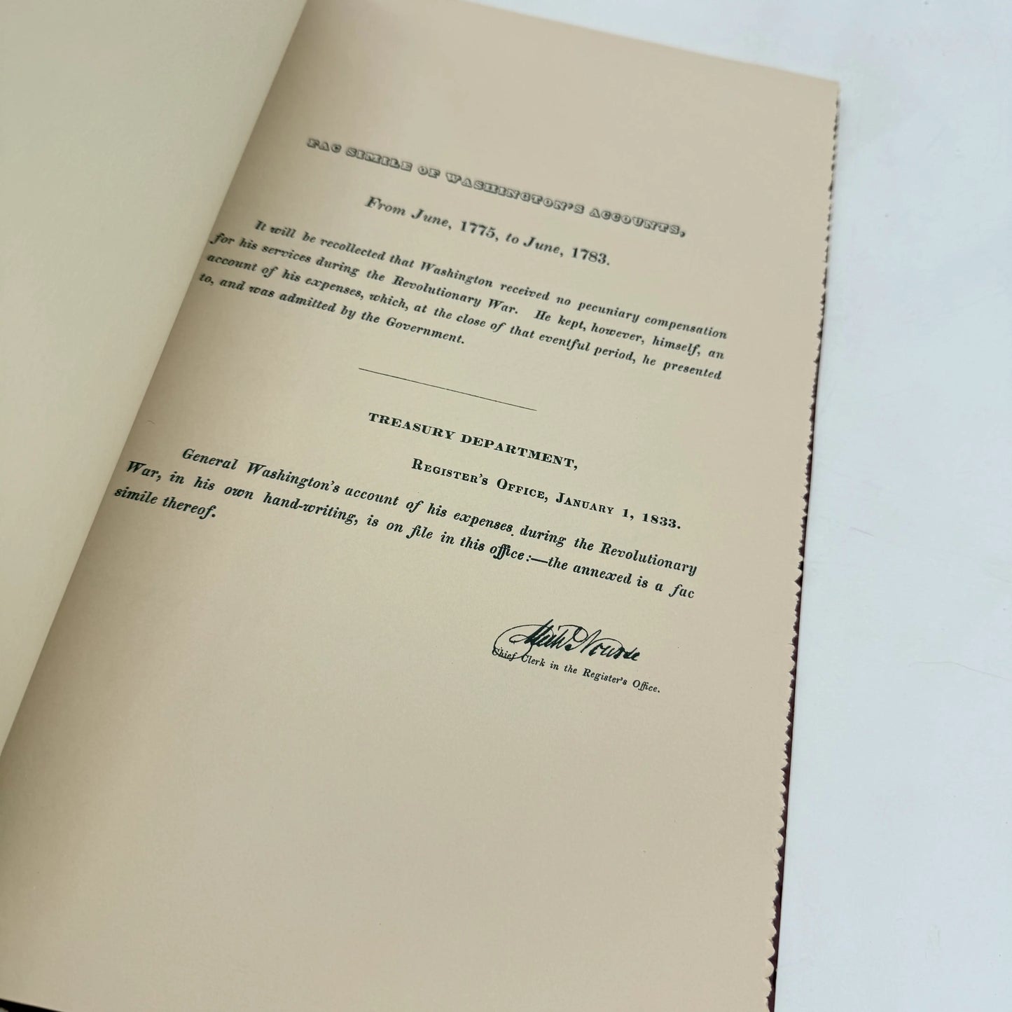 The Will of Washington and Fac-Simile of Washington's Accounts during the Revolutionary War